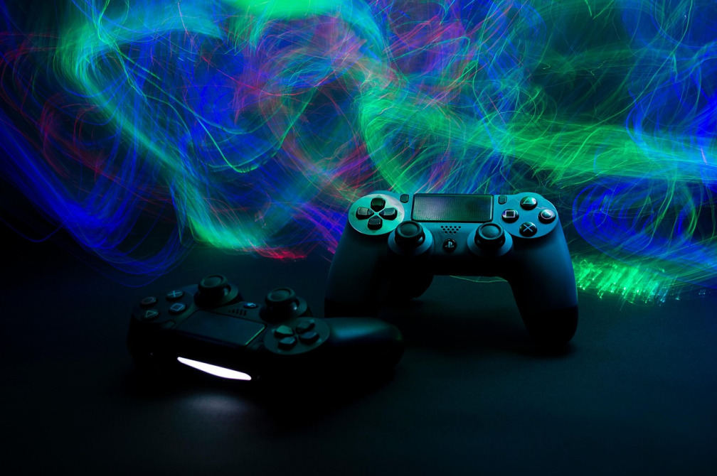 neon gaming controller