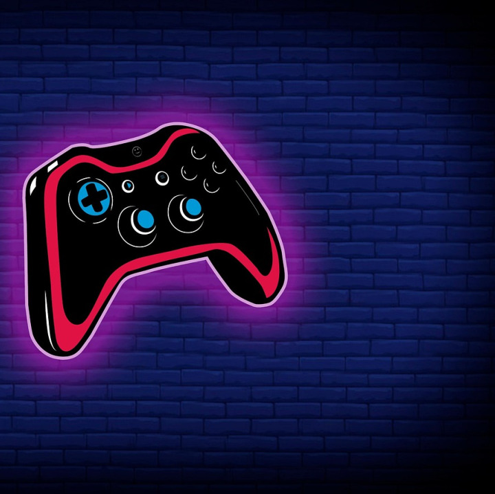 neon gaming controller